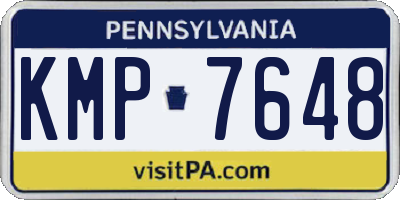 PA license plate KMP7648