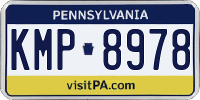 PA license plate KMP8978