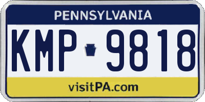 PA license plate KMP9818