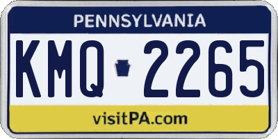 PA license plate KMQ2265