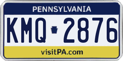 PA license plate KMQ2876