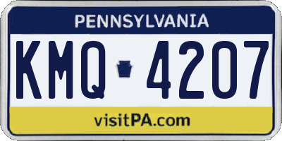 PA license plate KMQ4207