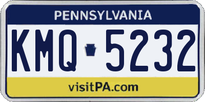 PA license plate KMQ5232