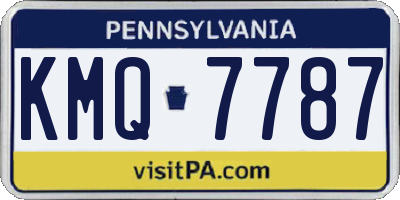 PA license plate KMQ7787