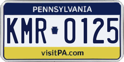 PA license plate KMR0125