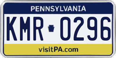 PA license plate KMR0296