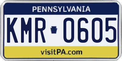 PA license plate KMR0605