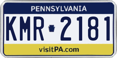 PA license plate KMR2181