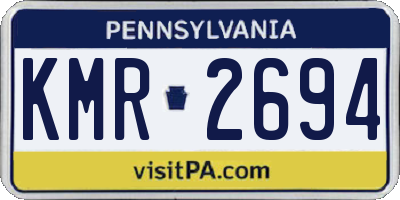 PA license plate KMR2694