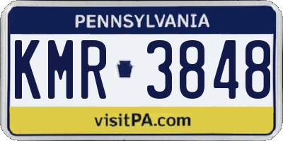 PA license plate KMR3848