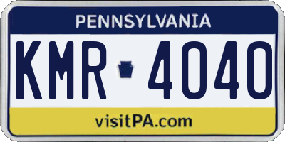 PA license plate KMR4040
