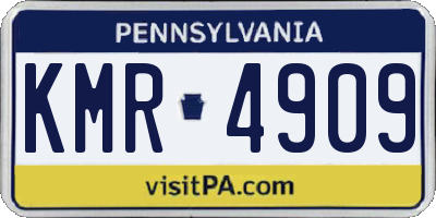 PA license plate KMR4909