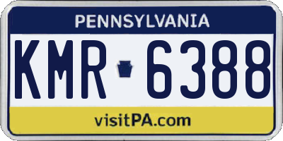 PA license plate KMR6388