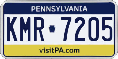 PA license plate KMR7205
