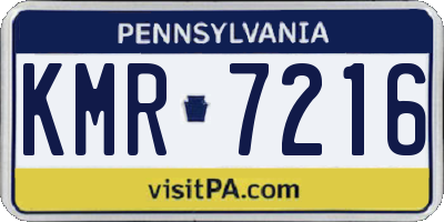 PA license plate KMR7216