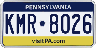 PA license plate KMR8026