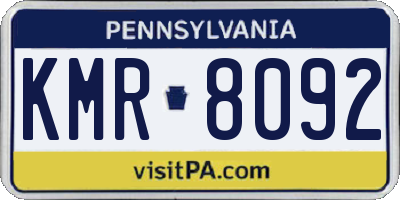 PA license plate KMR8092
