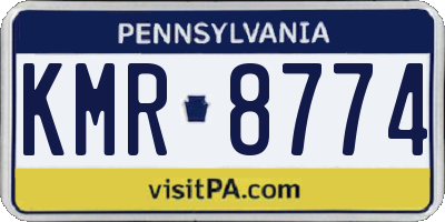 PA license plate KMR8774