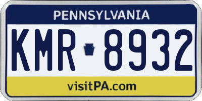 PA license plate KMR8932