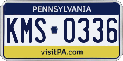 PA license plate KMS0336