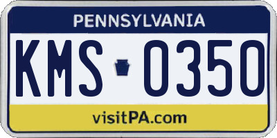 PA license plate KMS0350