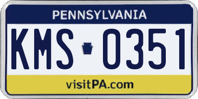 PA license plate KMS0351