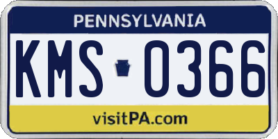PA license plate KMS0366