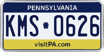 PA license plate KMS0626