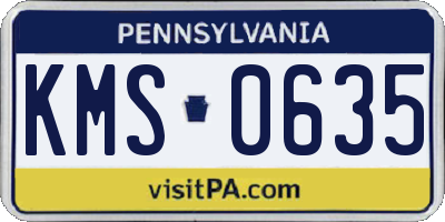 PA license plate KMS0635