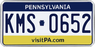 PA license plate KMS0652