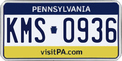 PA license plate KMS0936