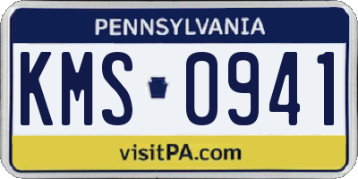 PA license plate KMS0941