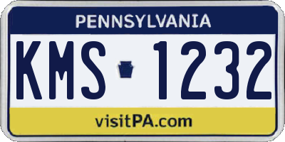 PA license plate KMS1232