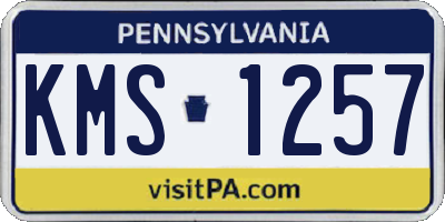 PA license plate KMS1257