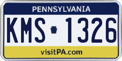 PA license plate KMS1326