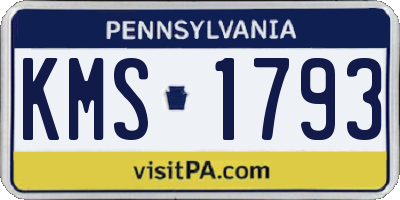 PA license plate KMS1793