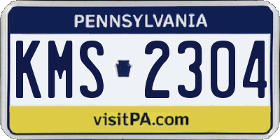 PA license plate KMS2304