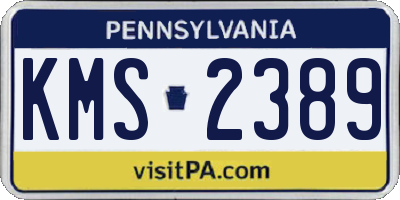 PA license plate KMS2389