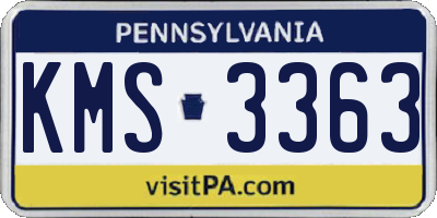 PA license plate KMS3363
