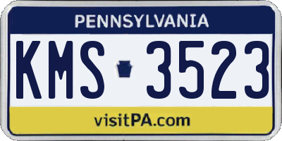 PA license plate KMS3523