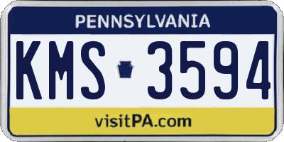 PA license plate KMS3594