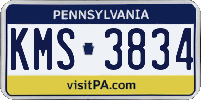 PA license plate KMS3834