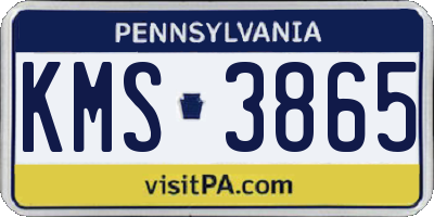 PA license plate KMS3865
