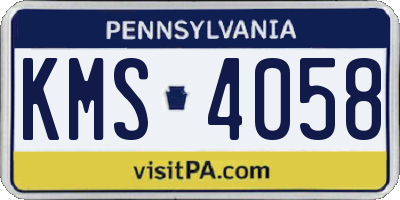 PA license plate KMS4058