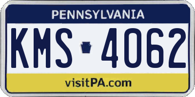 PA license plate KMS4062