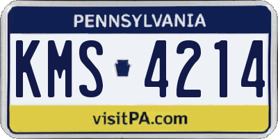 PA license plate KMS4214