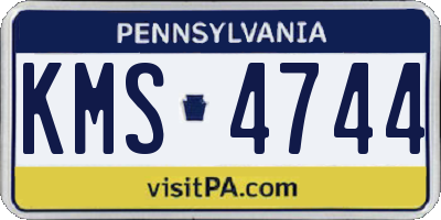 PA license plate KMS4744