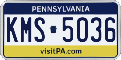 PA license plate KMS5036