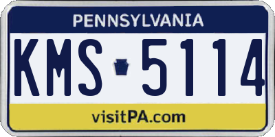 PA license plate KMS5114