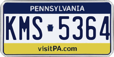 PA license plate KMS5364